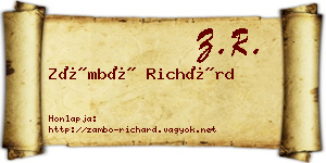 Zámbó Richárd névjegykártya