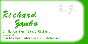 richard zambo business card